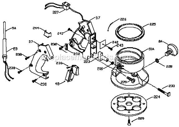 Page C Diagram and Parts List for 7537 Type 1 Porter Cable Router